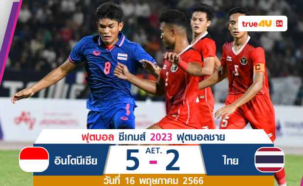 ทีมชาติไทย พลาดแชมป์ฟุตบอลซีเกมส์ 2023 พ่ายต่อเวลา อินโดนีเซีย